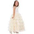 Grace Karin ärmellose Schichten Blumenmädchen Prinzessin Brautjungfer Champagner Festzug Mädchen Geburtstagsfeier Kleid 2 ~ 12Jahre CL008994-2